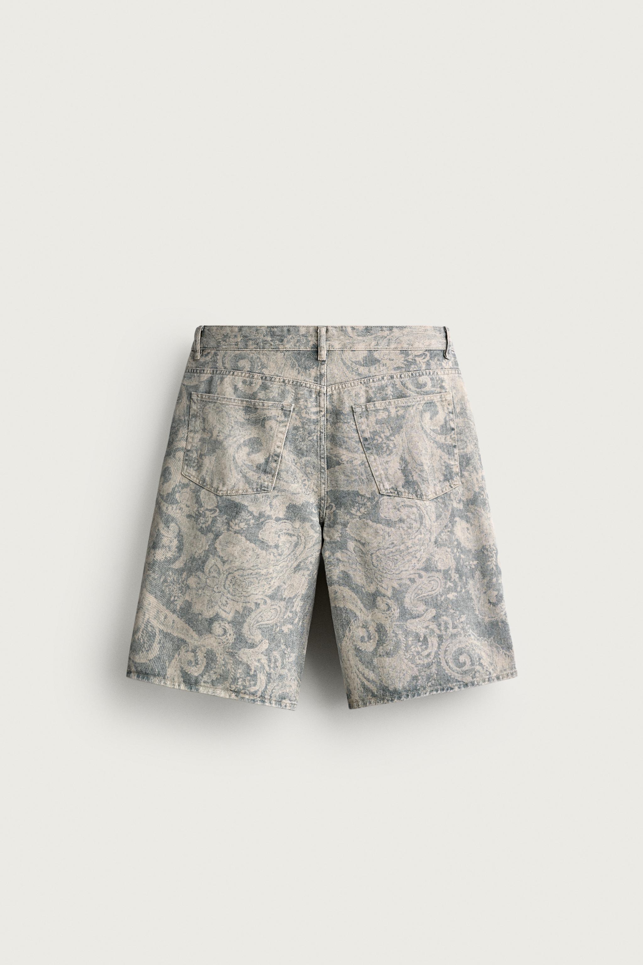 PAISLEY PRINT BAGGY FIT SHORTS